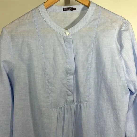 J. MCLAUGHLIN Women's Cotton Long Sleeve Popover Tunic Blouse Blue Size Medium - Picture 3 of 9